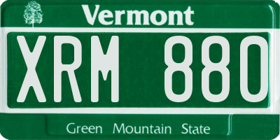 VT license plate XRM880