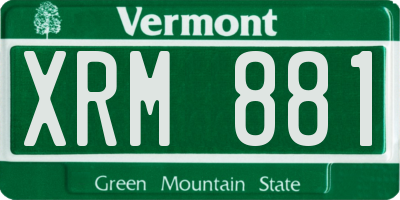 VT license plate XRM881