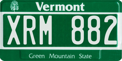 VT license plate XRM882
