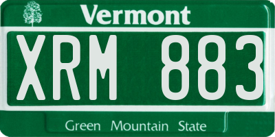 VT license plate XRM883