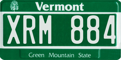 VT license plate XRM884