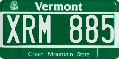 VT license plate XRM885