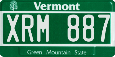 VT license plate XRM887