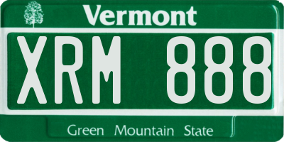 VT license plate XRM888