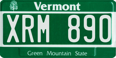 VT license plate XRM890