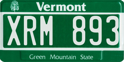 VT license plate XRM893