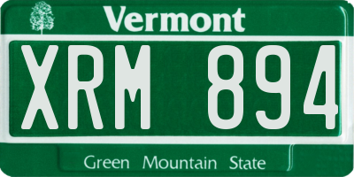 VT license plate XRM894