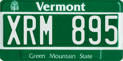 VT license plate XRM895