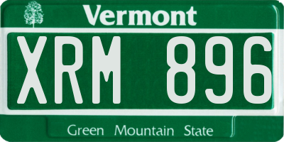 VT license plate XRM896