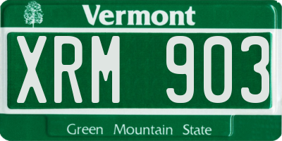 VT license plate XRM903
