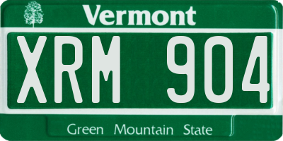VT license plate XRM904
