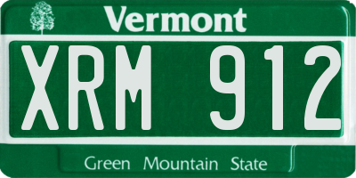 VT license plate XRM912