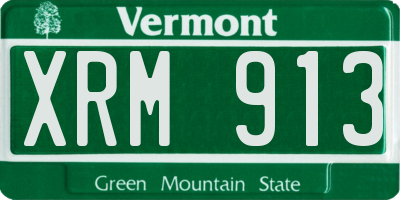 VT license plate XRM913