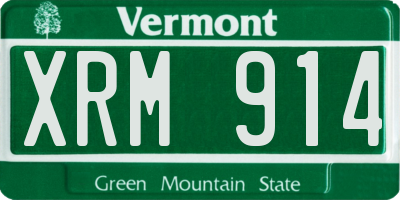 VT license plate XRM914