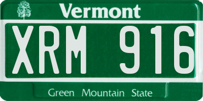 VT license plate XRM916