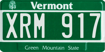 VT license plate XRM917