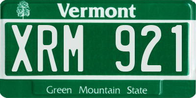 VT license plate XRM921
