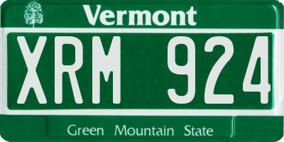 VT license plate XRM924