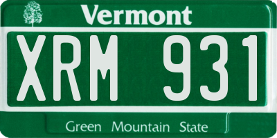 VT license plate XRM931