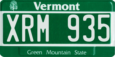 VT license plate XRM935