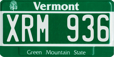 VT license plate XRM936