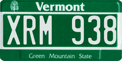 VT license plate XRM938