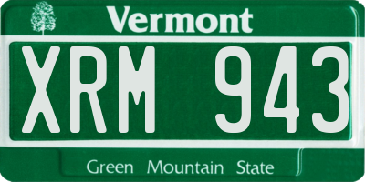 VT license plate XRM943