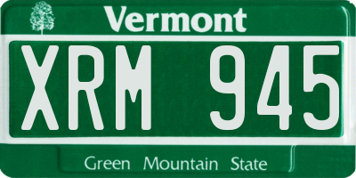 VT license plate XRM945