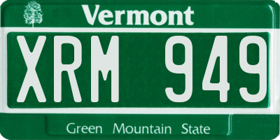 VT license plate XRM949