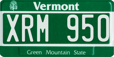 VT license plate XRM950