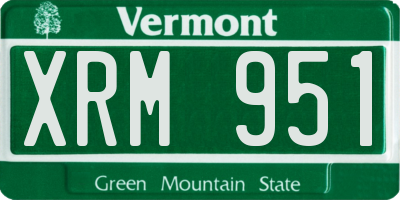 VT license plate XRM951