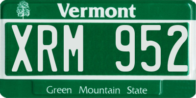VT license plate XRM952