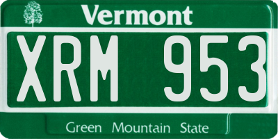 VT license plate XRM953