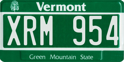 VT license plate XRM954