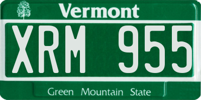 VT license plate XRM955