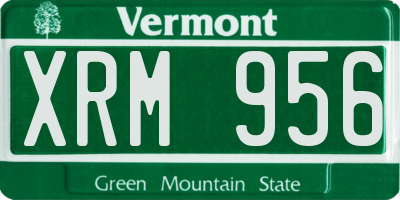VT license plate XRM956