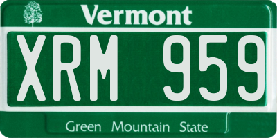 VT license plate XRM959