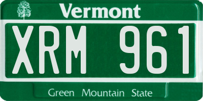 VT license plate XRM961