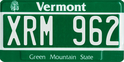 VT license plate XRM962