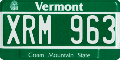 VT license plate XRM963