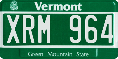 VT license plate XRM964