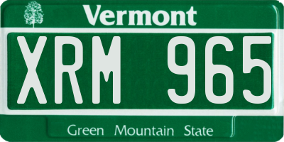 VT license plate XRM965