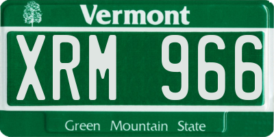 VT license plate XRM966