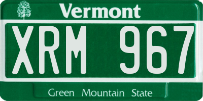 VT license plate XRM967