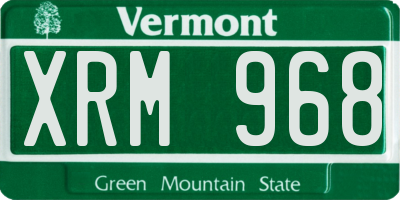 VT license plate XRM968