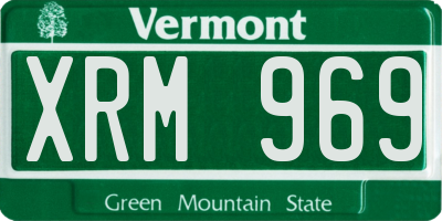 VT license plate XRM969