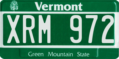 VT license plate XRM972
