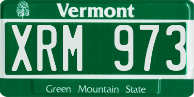 VT license plate XRM973