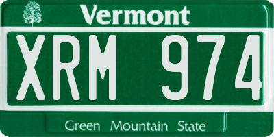 VT license plate XRM974