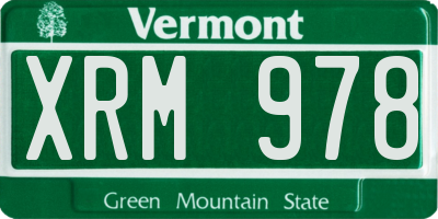 VT license plate XRM978